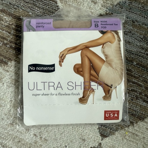 No Nonsense Women's Reinforced Pantyhose, Nude/Medium, Size B - Picture 1 of 2